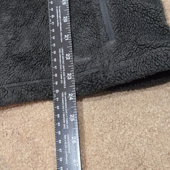 Eddie Bauer Womens Fuzzy Fleece Black Long Sleeve Full Zip Hooded Coat Jacket M - Picture 13 of 14